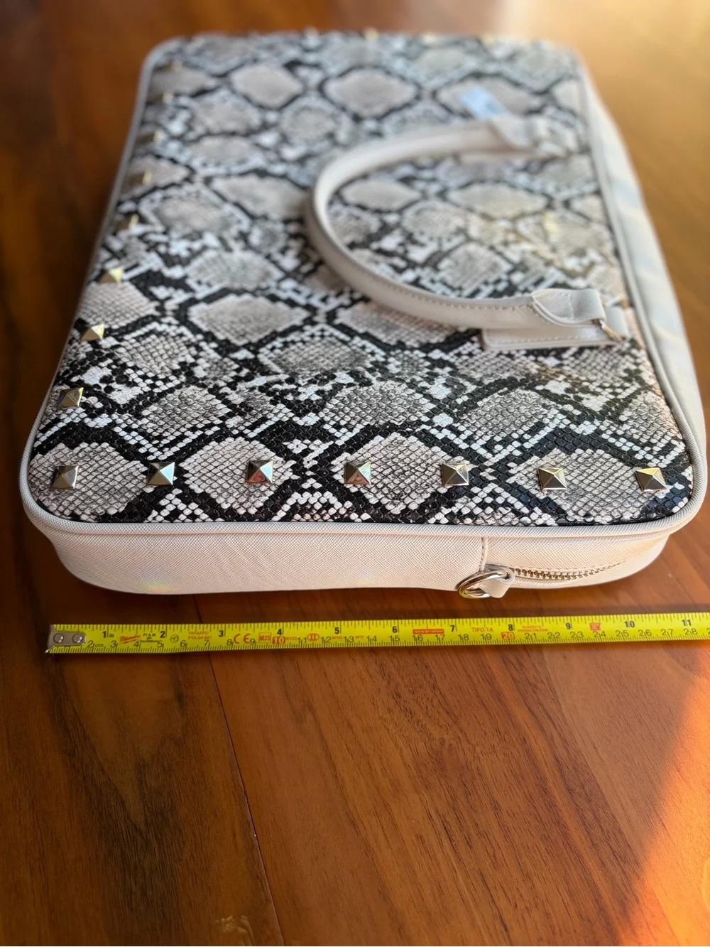WHBM Snake Print Studded Laptop Bag Briefcase NWT